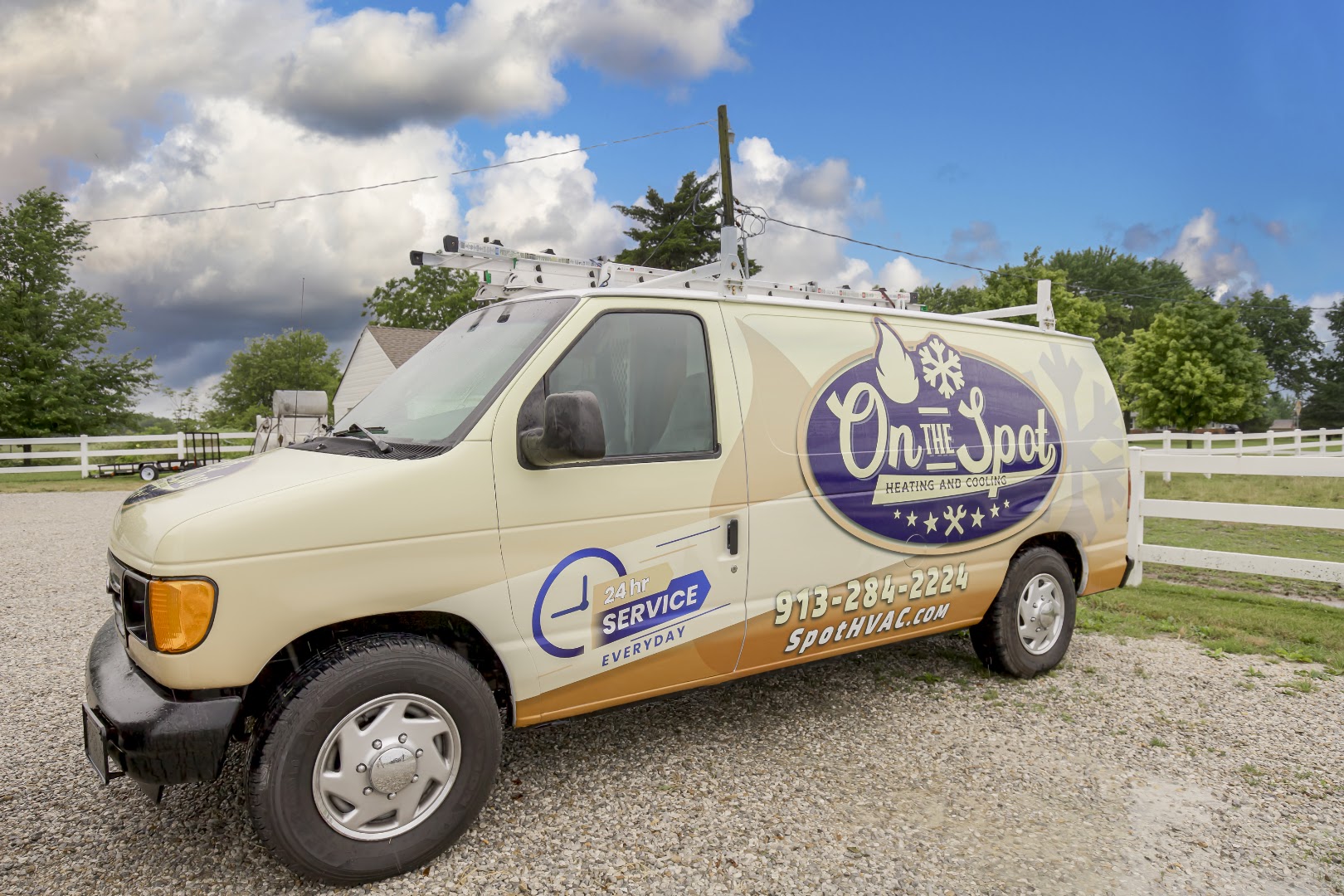 On the Spot Heating and Cooling technician on a job in Kansas City
